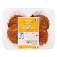 Irish Chicken Burgers Louisiana Style Cajun 400g Butcher's Selection